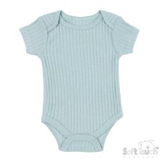 BS4600-SG-36: Sage Green Ribbed Bodysuit (3-6 Months)